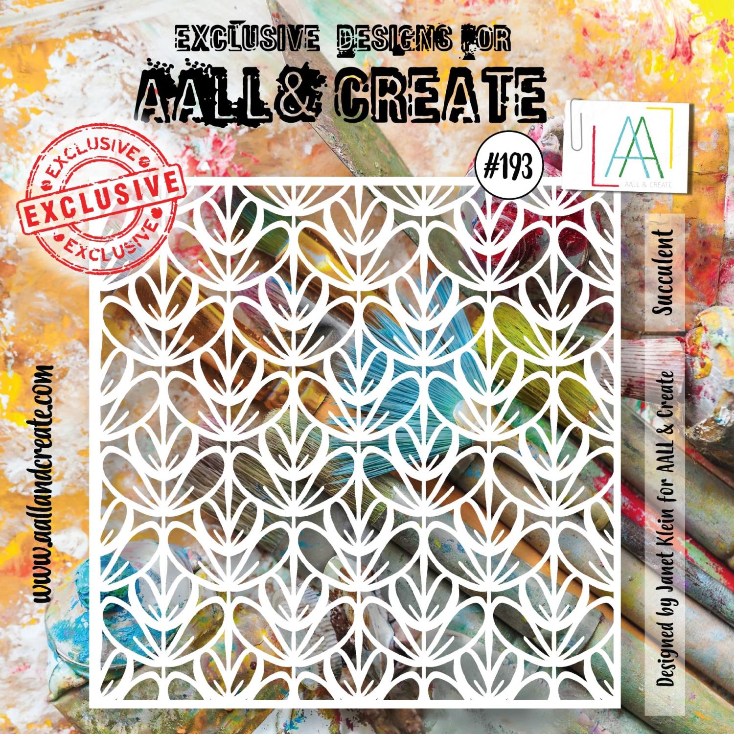 Aall&Create - #193- 6"X6" STENCIL - SUCCULENT