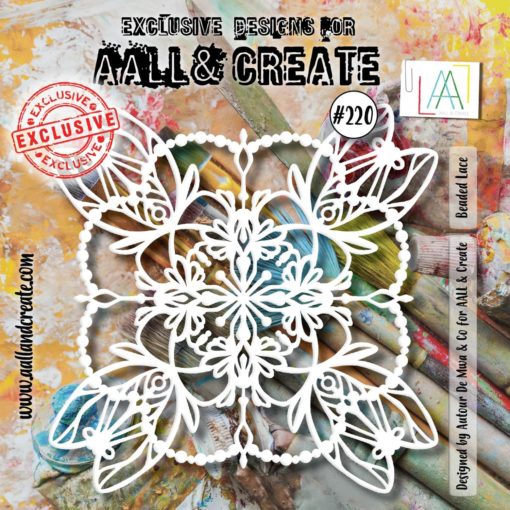 Aall&Create - #220- 6"X6" STENCIL - BEADED LACE