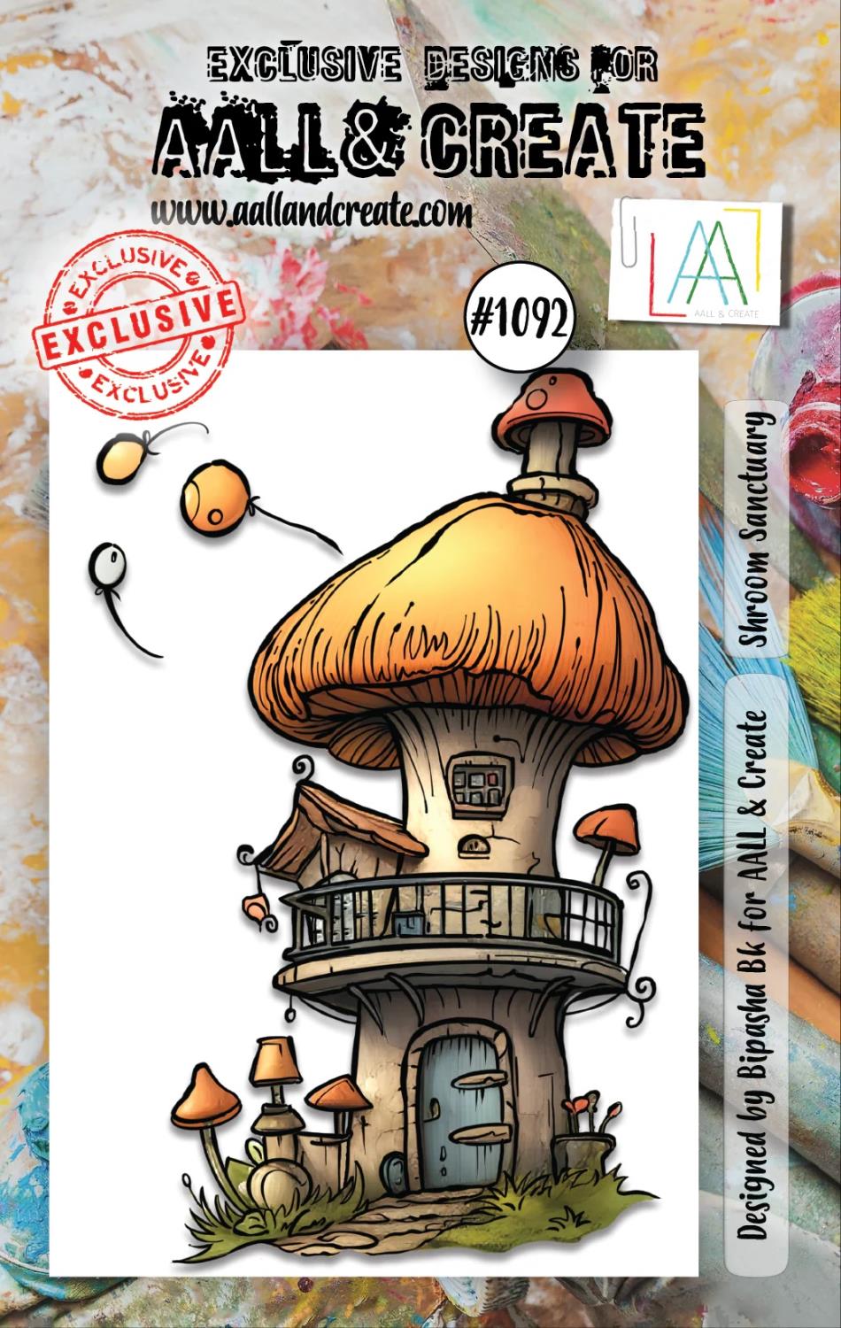 Aall& Create - # 1092 - SHROOM SANCTUARY - A7 STAMP -