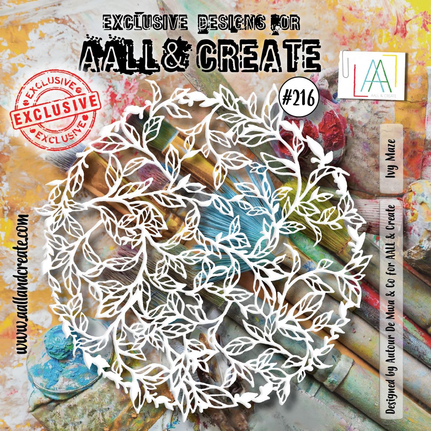 Aall&Create - #216- 6"X6" STENCIL - IVY MAZE