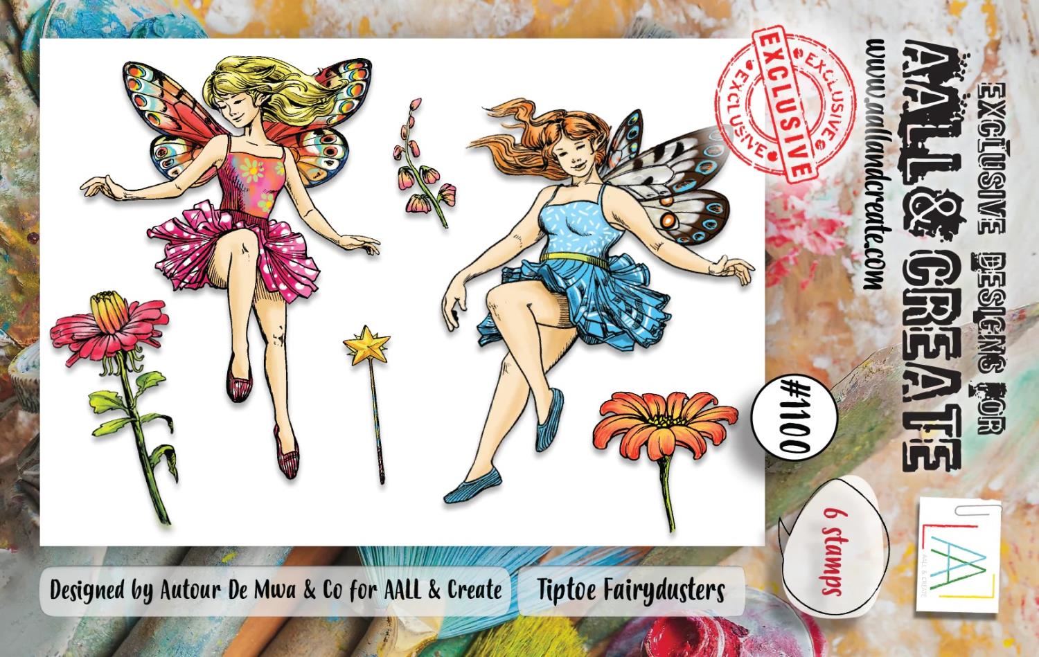 Aall& Create - # 1100 - TIPTOE FAIRYDUSTERS - A7 STAMP -