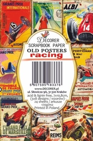 DecorerOld Posters Racing Paper Pack