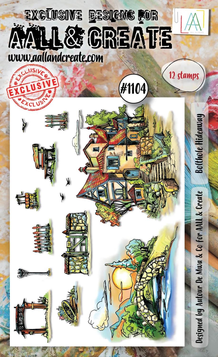 Aall & Create - #1104 - A6 STAMP SET - BOLTHOLE HIDEAWAY