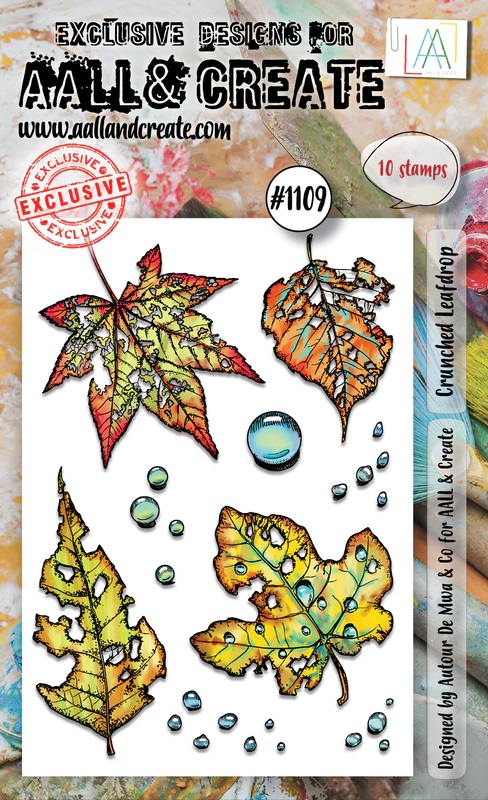 Aall & Create - #1109 - A6 STAMP SET - CRUNCHED LEAFDROP