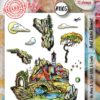 Aall & Create - #1105 - A6 STAMP SET - HALF GLOBE HAMLET