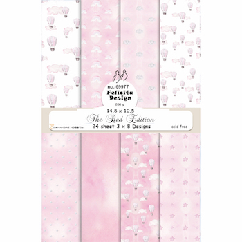 Felicita - Card A6 14,8x10,6cm 200g 24stk 3x8desig - Rosa