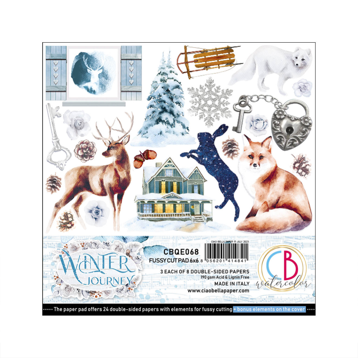 Ciao Bella - Winter Journey- Fussy Cut - Paper Pad - 6 x 6"