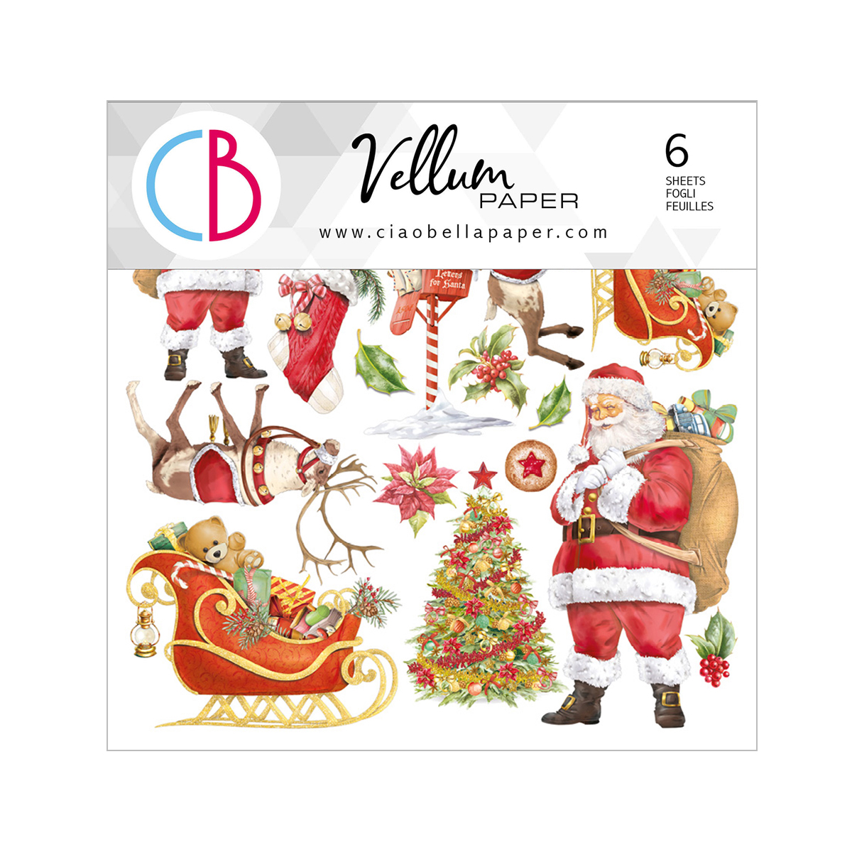 Ciao Bella - Dear Santa - Fussy Cut Vellum - Paper Pad - 6 x 6"