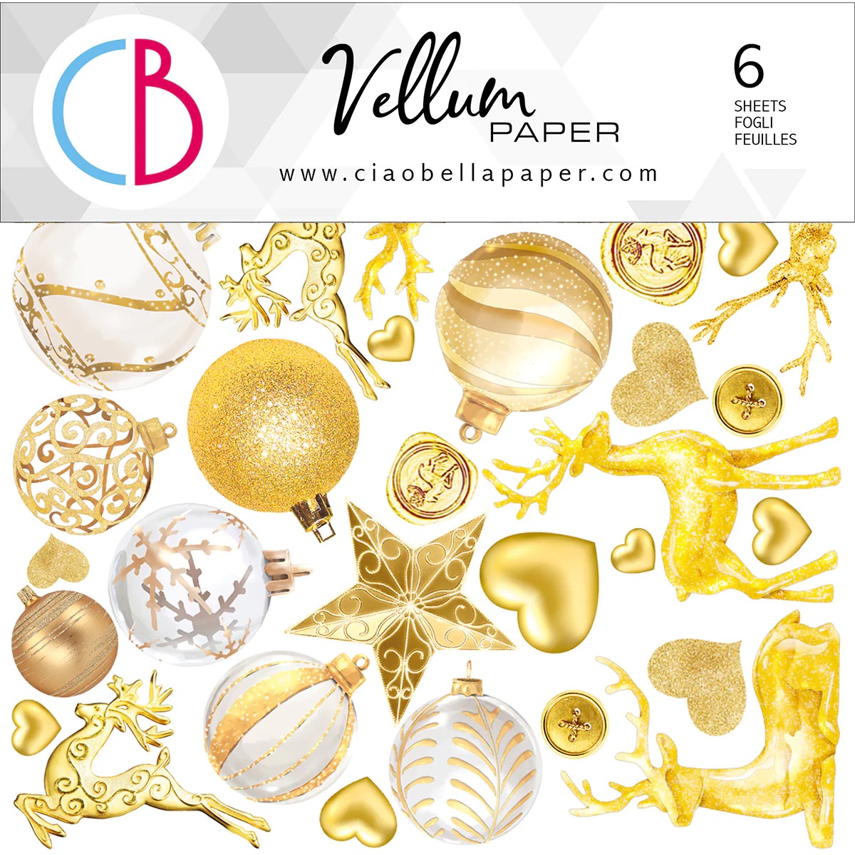 Ciao Bella - Sparkling Christmas - Fussy Cut Vellum - Paper Pad - 6 x 6"