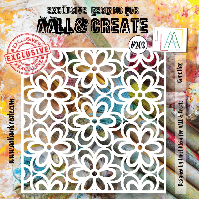 Aall&Create - #203- 6"X6" STENCIL - COROLLAS