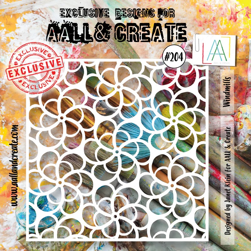Aall&Create - #204- 6"X6" STENCIL - WINDMILLS