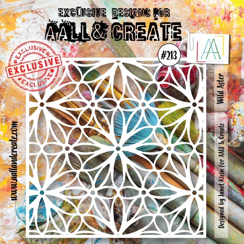 Aall&Create - #213 - 6"X6" STENCIL - WILD ASTER