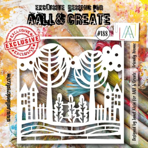 Aall&Create - #188 - 6"X6" STENCIL - FRIENDLY AVENUE