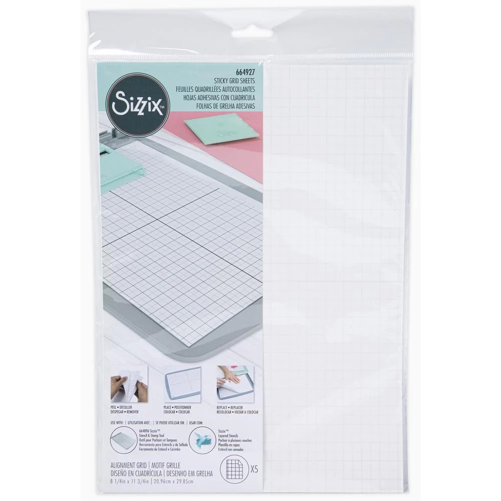Sizzix - Sticky Grid Sheets - 8,25" x 11,75"