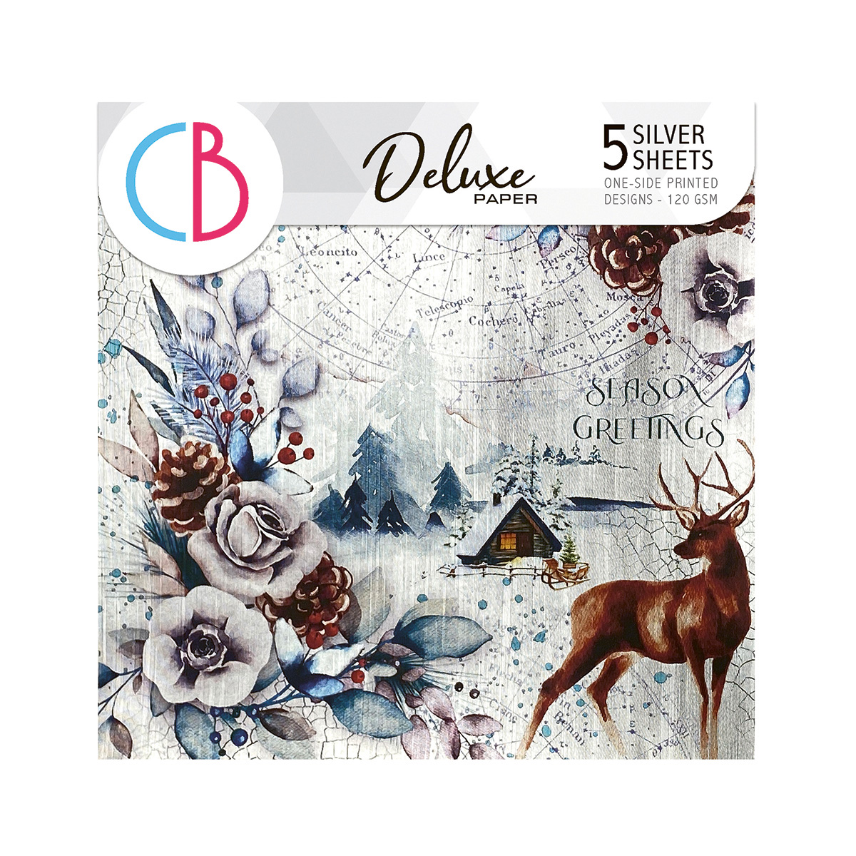 Ciao Bella - WINTER JOURNEY- DELUXE PAPER SILVER 6"X6" 5/PKG