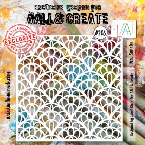 Aall&Create - #206- 6"X6" STENCIL - DECO SUNRISE