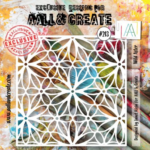 Aall&Create - #213 - 6"X6" STENCIL - WILD ASTER