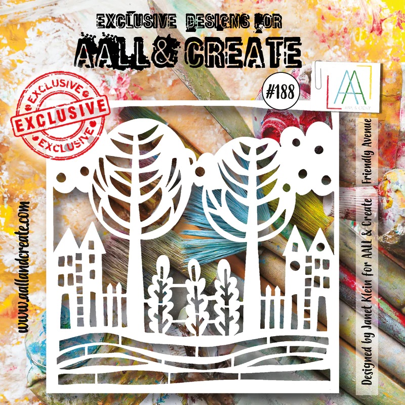 Aall&Create - #188 - 6"X6" STENCIL - FRIENDLY AVENUE