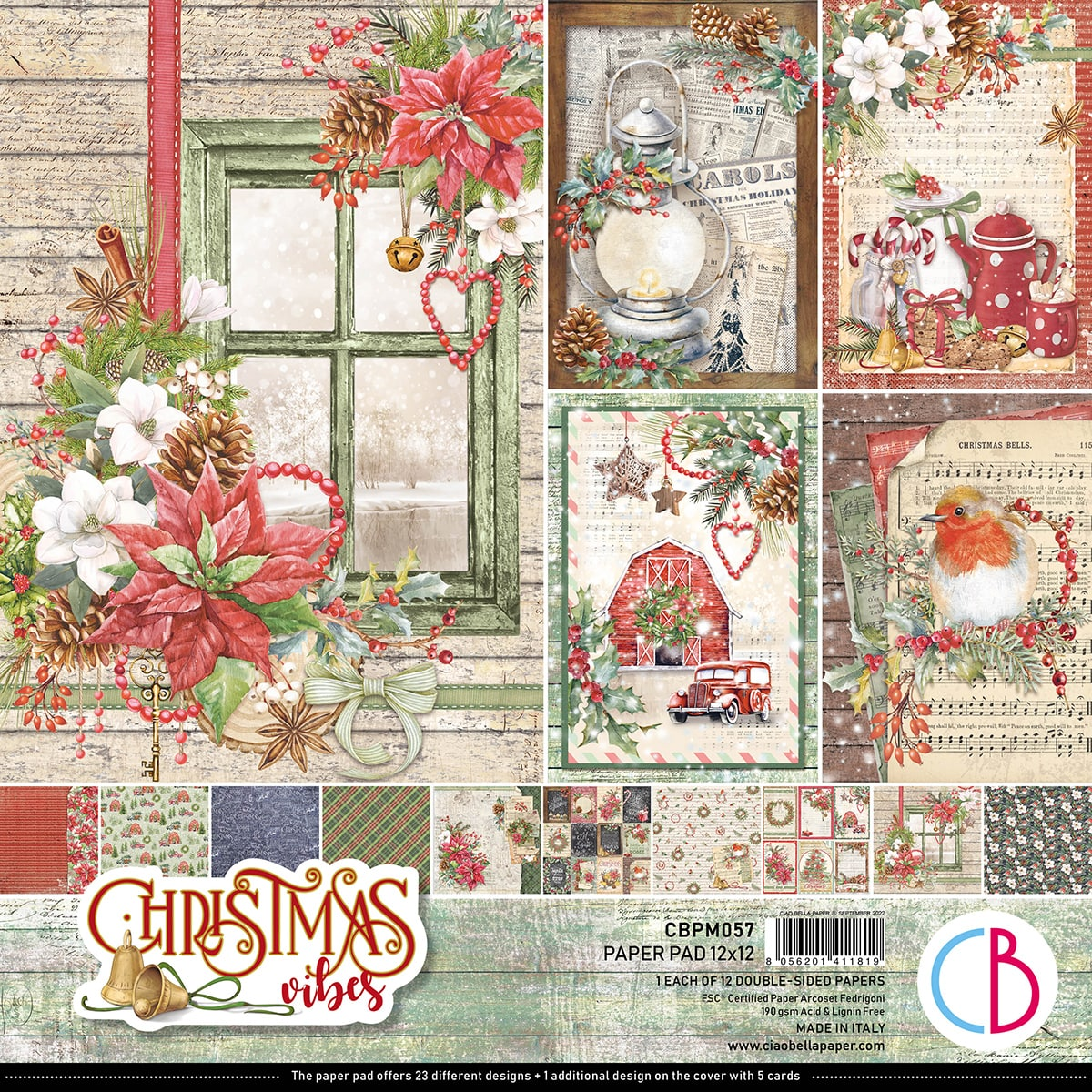 Ciao Bella - Christmas vibes - Paper Pad - 12 x 12"