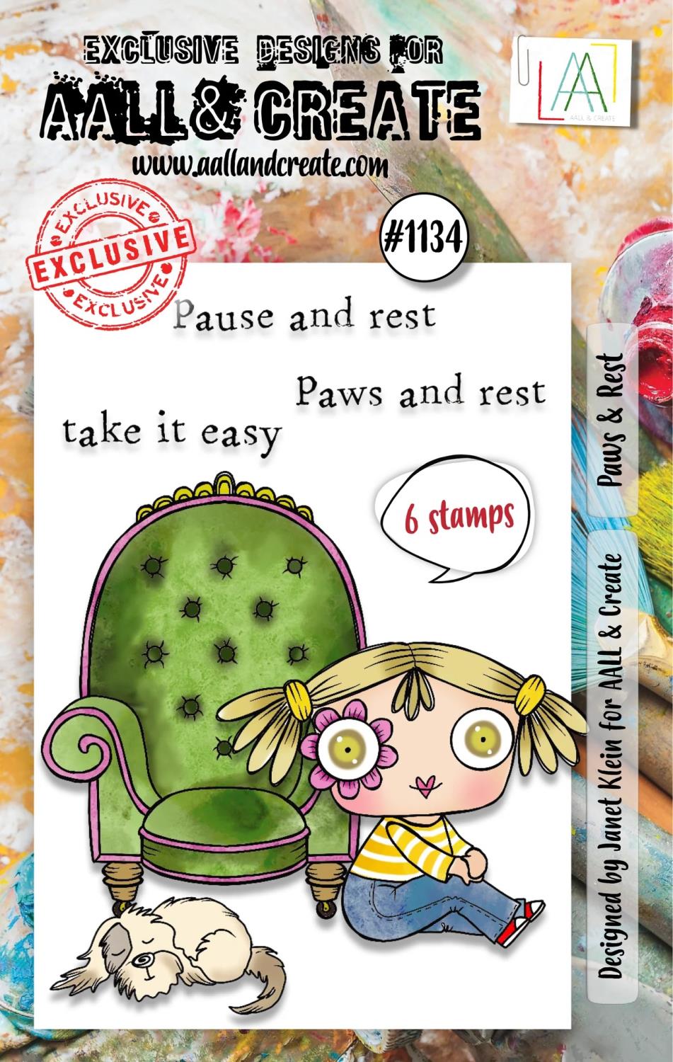 Aall& Create - # 1134 - Paws & rest- A7 STAMP -