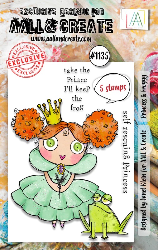 Aall& Create - # 1135 - Princess& froggy- A7 STAMP -