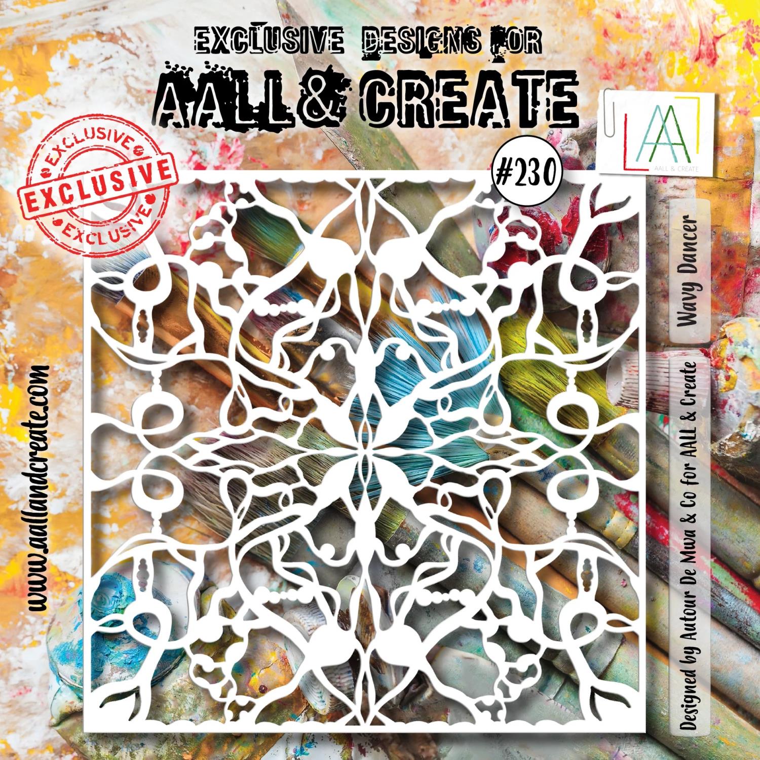 Aall&Create - #230 - 6"X6" STENCIL - Wavy Dancer