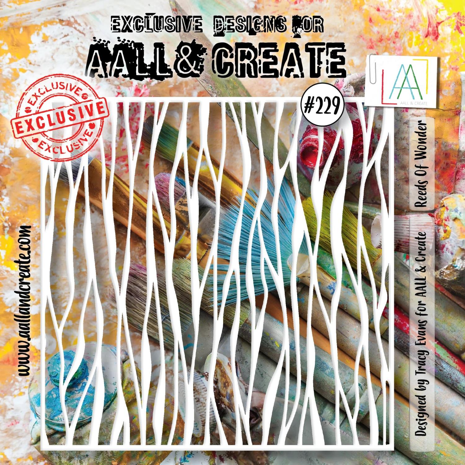Aall&Create - #229 - 6"X6" STENCIL - Reeds of wonder