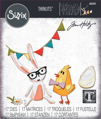 Sizzix - Tim Holtz - Thinlits Dies - Vault 2024 - Bunny + Chick