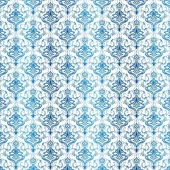 Kora - WHITE CARDSTOCK WITH BLUE FOIL - DAMASK ZAIRA