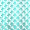 Kora - WHITE CARDSTOCK WITH TURQUOISE FOIL - DAMASK ZAIRA