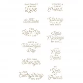 Spellbinders - Making Me Smile Sentiments Glimmer Hot Foil Plate & Die Set
