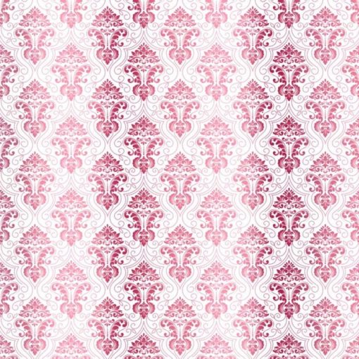 Kora - WHITE CARDSTOCK WITH PINK FOIL - DAMASK AZIZA