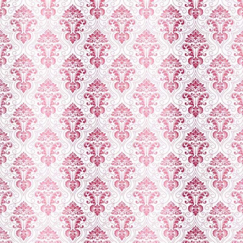 Kora - WHITE CARDSTOCK WITH PINK FOIL - DAMASK AZIZA