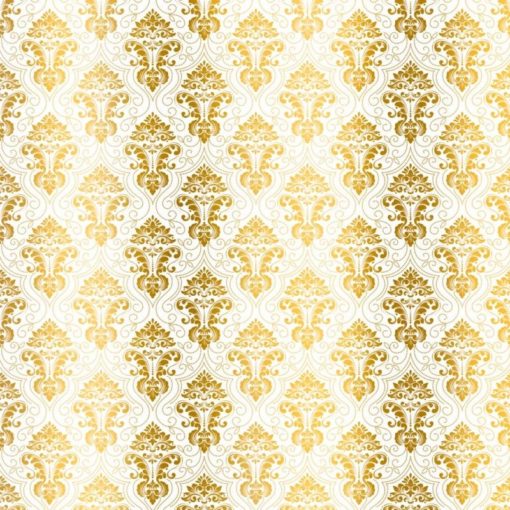 Kora - WHITE CARDSTOCK WITH GOLDEN FOIL - DAMASK AZIZA