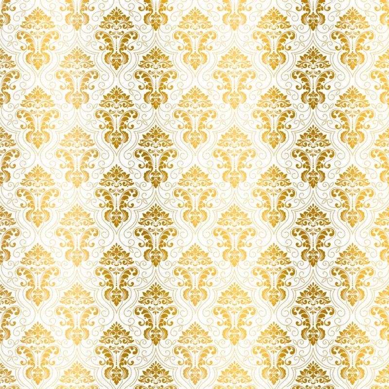 Kora - WHITE CARDSTOCK WITH GOLDEN FOIL - DAMASK AZIZA