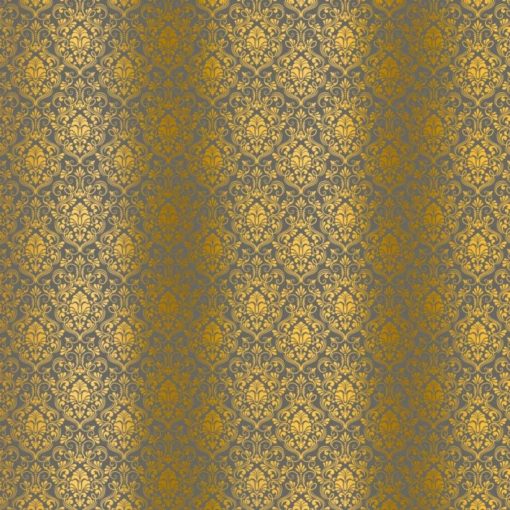 Kora - GOLD FOIL DAMASK FATIMA - GRAY