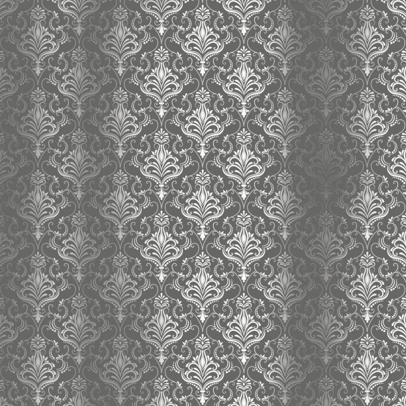 Kora - GRAY CARDSTOCK WITH SILVER FOIL - DAMASK ZAIRA