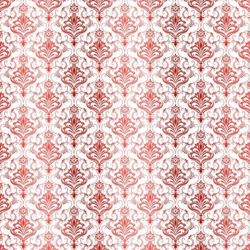 Kora - WHITE CARDSTOCK WITH RED FOIL - DAMASK ZAIRA