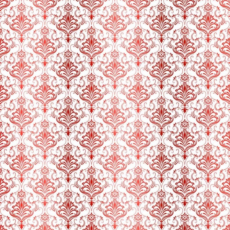 Kora - WHITE CARDSTOCK WITH RED FOIL - DAMASK ZAIRA