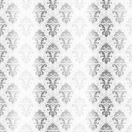 Kora - WHITE CARDSTOCK WITH SILVER FOIL - DAMASK ZAIRA