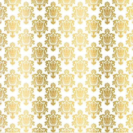 Kora - WHITE CARDSTOCK WITH GOLDEN FOIL - DAMASK HANA