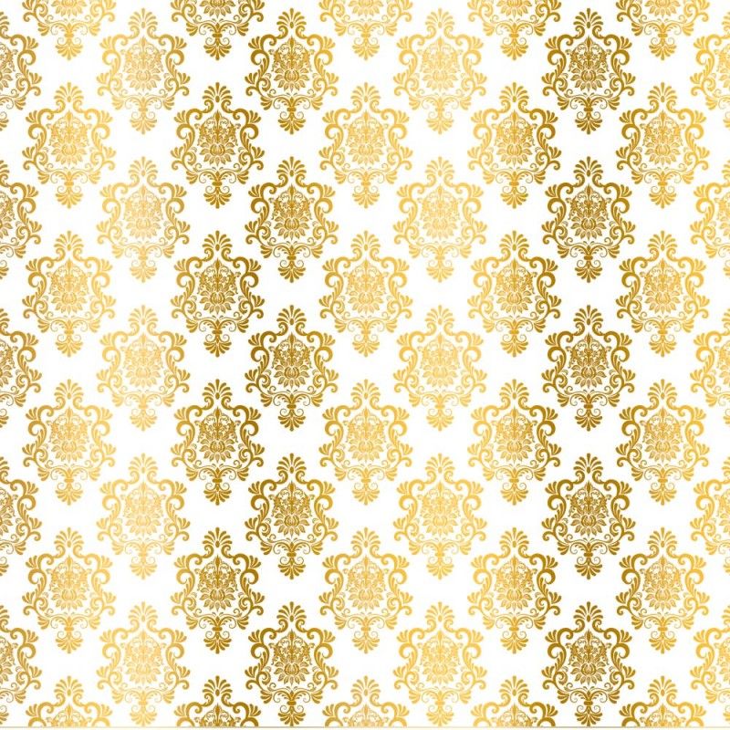 Kora - WHITE CARDSTOCK WITH GOLDEN FOIL - DAMASK HANA