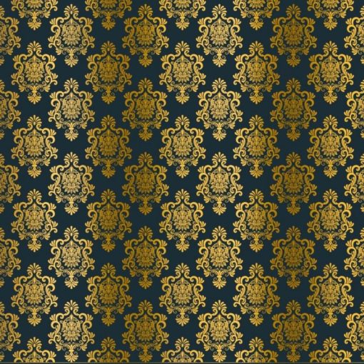 Kora - NAVY BLUE CARDSTOCK WITH GOLD FOIL - DAMASK HANA