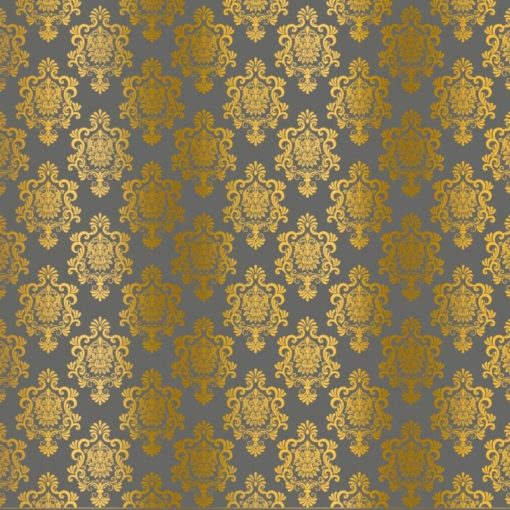 Kora - GRAY CARDSTOCK WITH GOLD FOIL - DAMASK HANA