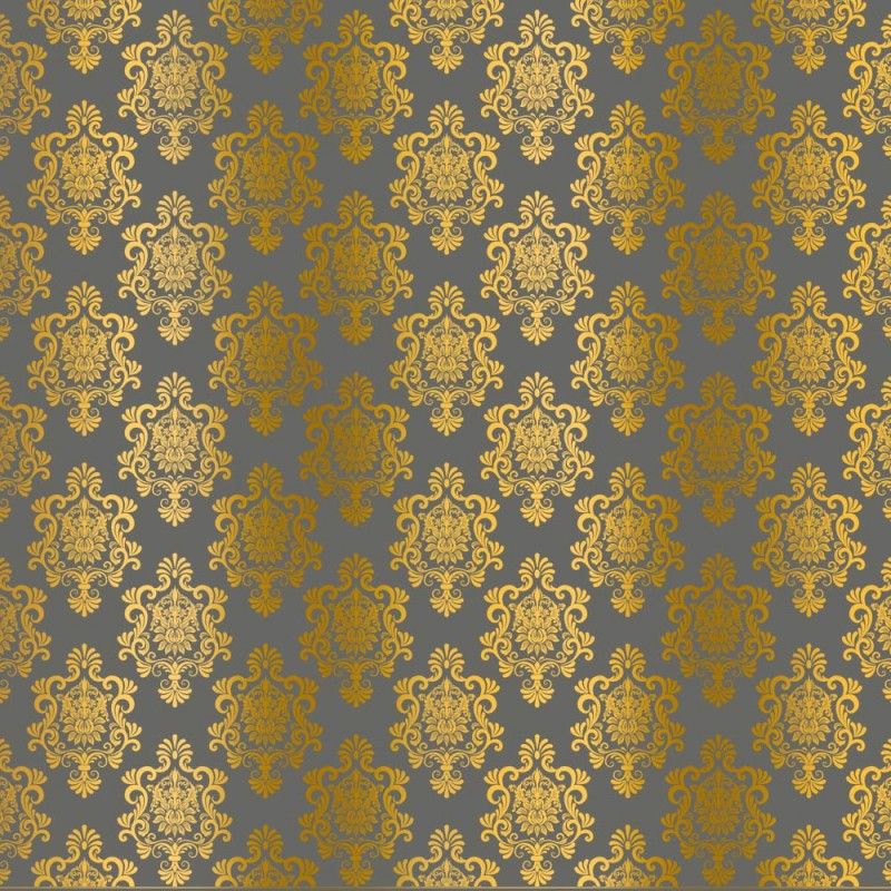 Kora - GRAY CARDSTOCK WITH GOLD FOIL - DAMASK HANA