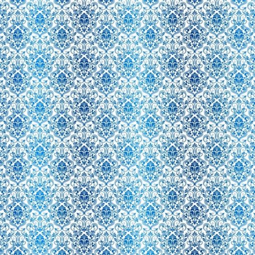 Kora - WHITE CARDSTOCK WITH BLUE FOIL - DAMASK FATIMA