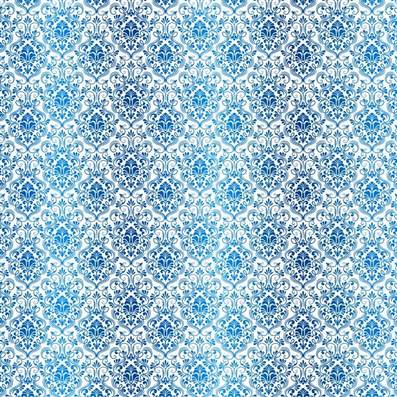 Kora - WHITE CARDSTOCK WITH BLUE FOIL - DAMASK FATIMA