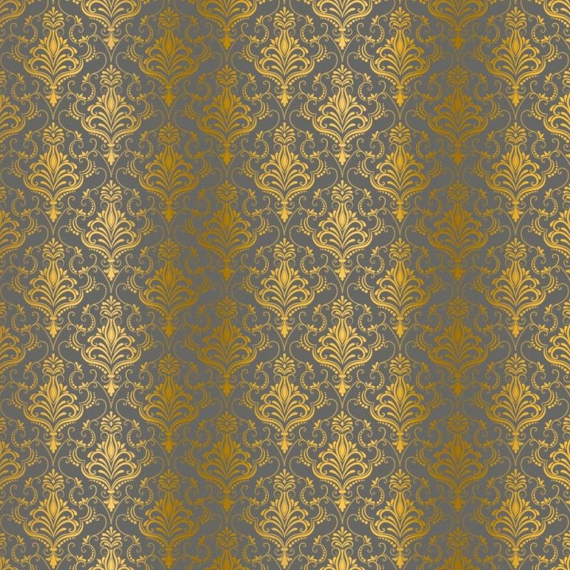 Kora - GRAY CARDSTOCK WITH GOLD FOIL - DAMASK ZAIRA