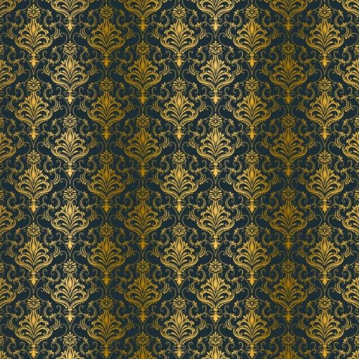 Kora - NAVY BLUE CARDSTOCK WITH GOLD FOIL - DAMASK ZAIRA