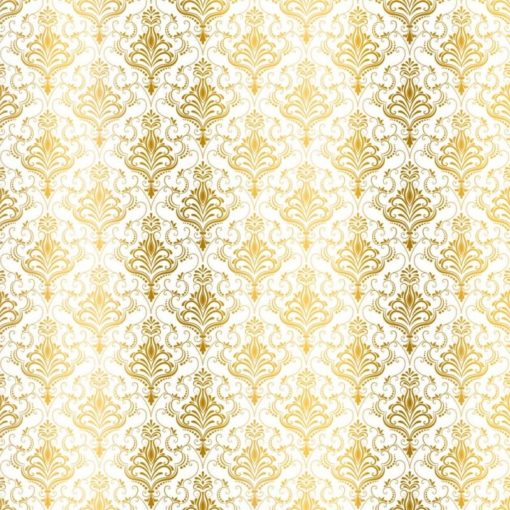 Kora - WHITE CARDSTOCK WITH GOLDEN FOIL - DAMASK ZAIRA